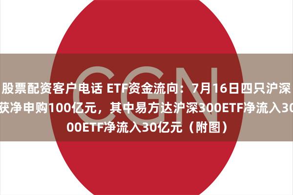 股票配资客户电话 ETF资金流向：7月16日四只沪深300ETF合计获净申购100亿元，其中易方达沪深300ETF净流入30亿元（附图）