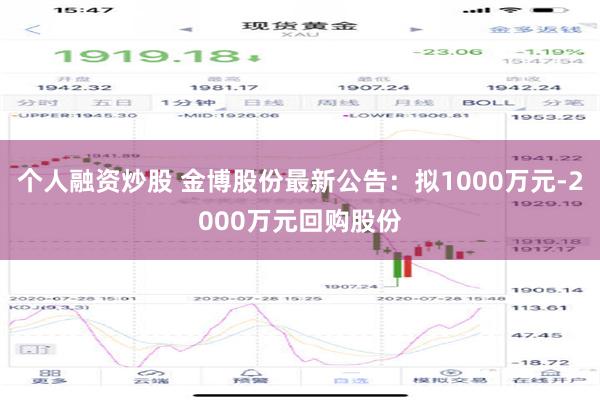 个人融资炒股 金博股份最新公告：拟1000万元-2000万元回购股份