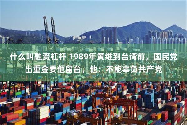 什么叫融资杠杆 1989年黄维到台湾前，国民党出重金要他留台，他：不能辜负共产党